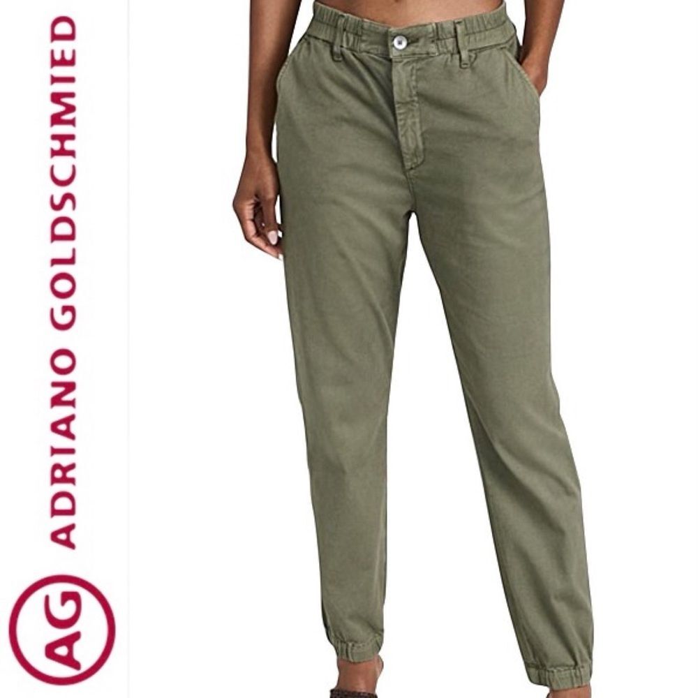 AG Adriano Goldschmied Caden Chino Jogger Pants Olive Army Green Size 29 Casual